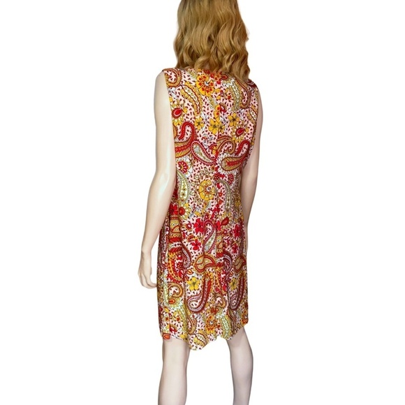 Tommy Hilfiger Dress Jesey Knit Paisley Floral Sleeveless Versatile Sleeveless - Picture 8 of 13